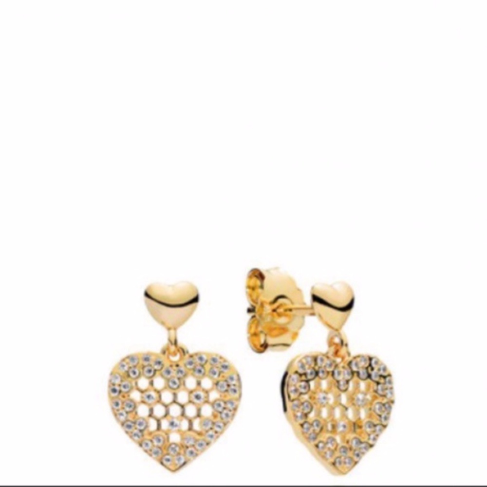 Pandora "Shine"Honeycomb Lace Dangle Earrings